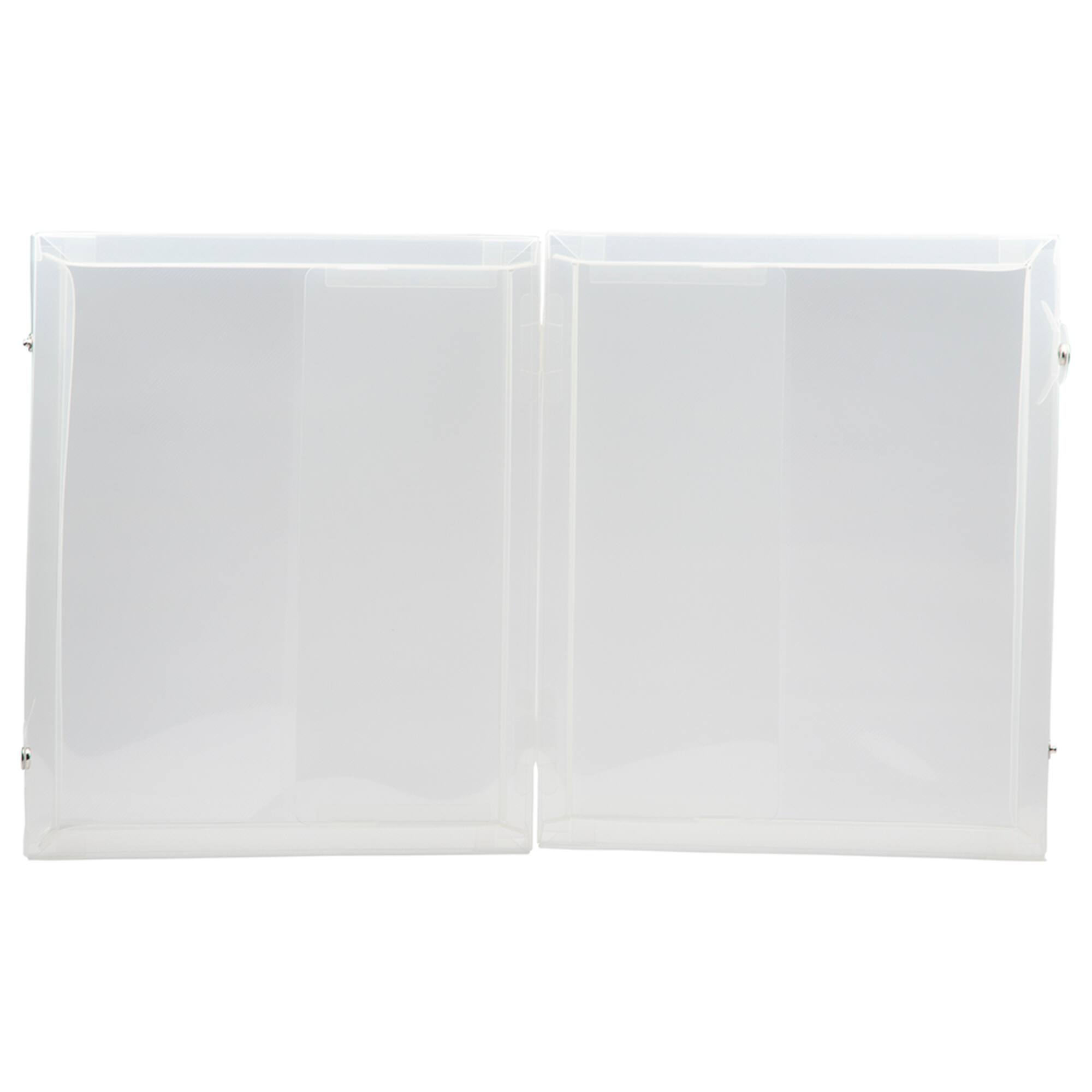 JAM Paper Clear Grid Plastic Two Pocket Portfolio with Snap Closure 11" x 13"